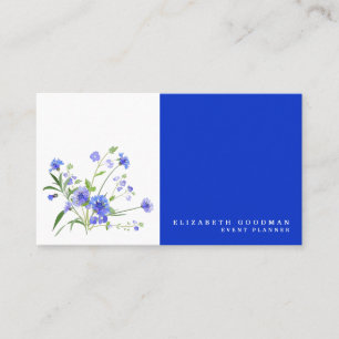 Blaue und weiße Wildblumen Visitenkarten Visitenkarte