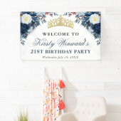 Blaue und weiße Winter Blume Geburtstag Banner (Insitu)