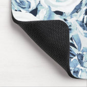 Blaue und weiße Winter-Rose Vintag Mousepad (Ecke)