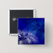 Blaue und weiße Winterkiefer Button (Vorne & Hinten)