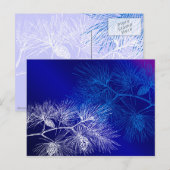 Blaue und weiße Winterkiefer Postkarte (Vorne/Hinten)