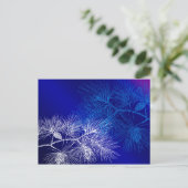 Blaue und weiße Winterkiefer Postkarte (Stehend Vorderseite)
