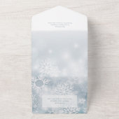 Blaue und weiße Winterschnee Moderne Details All In One Einladung (Außenbereich)