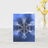 Blaue und weiße Winterschneeflocke Faltkarte Karte (Gelbe Blume)