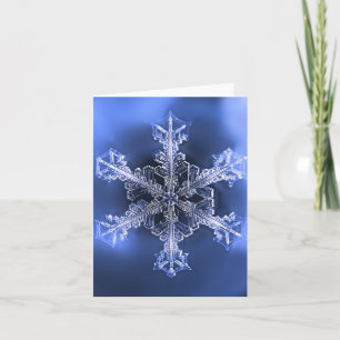 Blaue und weiße Winterschneeflocke Faltkarte Karte