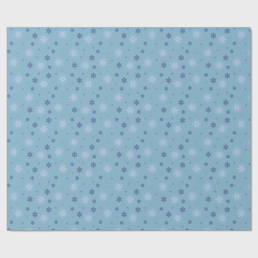 Blaue und weiße Winterschneeflocke Geschenkpapier (Flach)