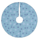 Blaue und weiße Winterschneeflocke Polyester Weihnachtsbaumdecke (Vorderseite)