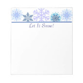 Blaue und weiße Winterschneeflocken | Gewohnter Ur Notizblock (Vorderseite)