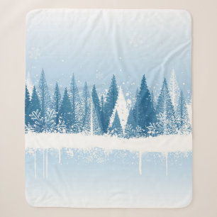 Blaue und weiße Winterwald-Grundierung Sherpadecke