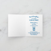 Blaue und weiße Winterwunderlandhäuser - Schneeglo Einladung (Innenseite)