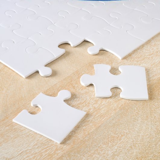 Blaue und weiße Yin Yang Koi Fische Puzzle (Seite)