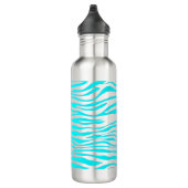 Blaue und weiße Zebrastreifen Edelstahlflasche (Rechts)