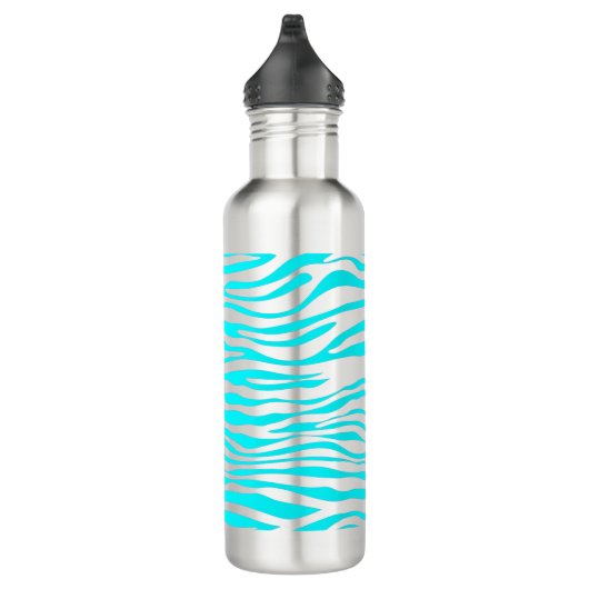 Blaue und weiße Zebrastreifen Edelstahlflasche (Rechts)