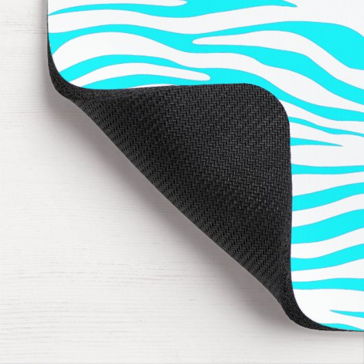 Blaue und weiße Zebrastreifen Mousepad (Ecke)