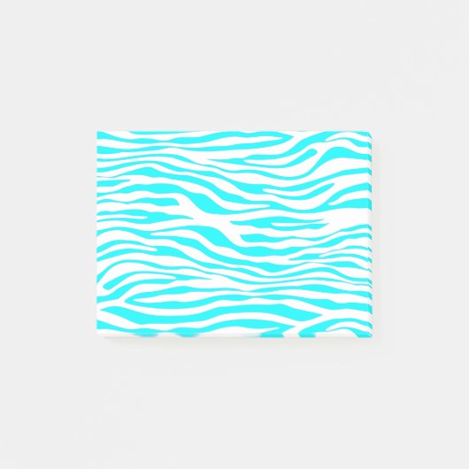 Blaue und weiße Zebrastreifen Post-it Klebezettel (Vorderseite)