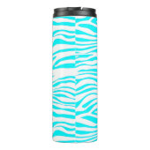 Blaue und weiße Zebrastreifen Thermosbecher (Rückseite)