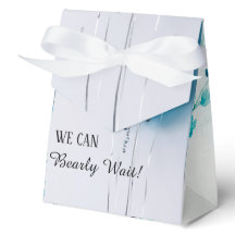 Blaue und weiße Zelt-Baby-Party-Geschenkbox.