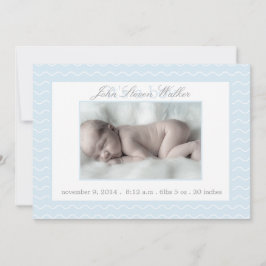 Blaue und weiße Zickzack Geburtshilfeverkündung Ankündigung