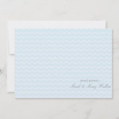 Blaue und weiße Zickzack Geburtshilfeverkündung Ankündigung (Rückseite)