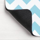 Blaue und weiße Zickzack Mausunterlage Mousepad (Ecke)