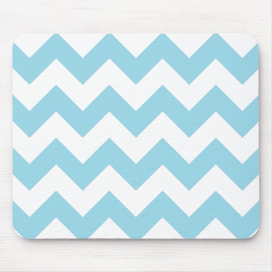 Blaue und weiße Zickzack Mausunterlage Mousepad (Vorne)
