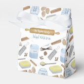 Blaue und weiße Zuhause gebackene Kekse oder Kuche Geschenkschachtel (Vorderseite)