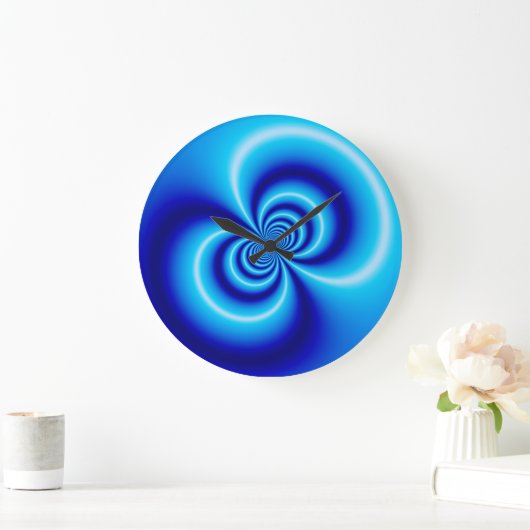 blaue Unendlichkeit Große Wanduhr (Zuhause)