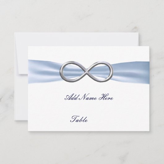Blaue Unendlichkeit Hochzeitstisch Platzkarte (Vorderseite)
