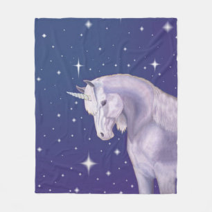 Blaue Unicorn-Fleece Fleecedecke