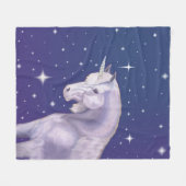 Blaue Unicorn-Fleece Fleecedecke (Vorderseite (Horizontal))