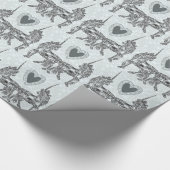 Blaue Unicorn-Liebe Geschenkpapier (Ecke)