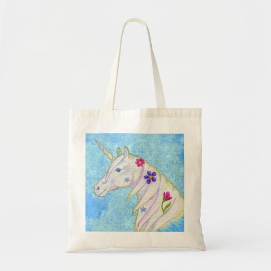 Blaue Unicorn-Taschentasche Tragetasche (Vorne)