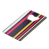 Blaue Uniform Streifen Geldbeutel Flaschenöffner (Vorderseite Schrägansicht)