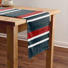 Blaue Uniform Streifen Großer Tischläufer