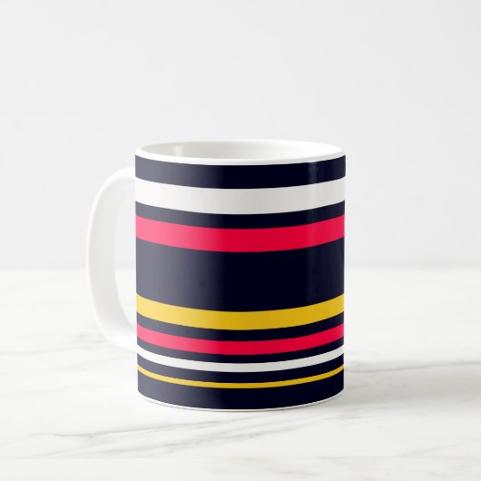Blaue Uniform Streifen Kaffeetasse (Vorderseite Links)