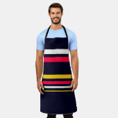 Blaue Uniform Streifen Schürze (Getragen)