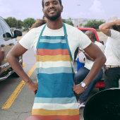 Blaue Uniform Streifen Schürze