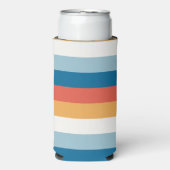 Blaue Uniform Streifen Selters Dosenkühler (Seltzer Vorderseite)