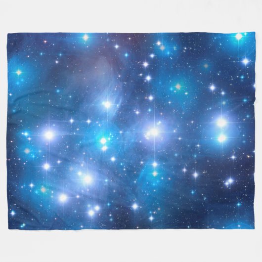 Blaue Universum-Sterne + Ihre Ideen Fleecedecke (Vorderseite (Horizontal))