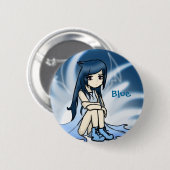Blaue Unschuld Button (Vorne & Hinten)