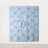 Blaue Unternehmenslogo-Hintergrund Instant Step-an Wandteppich (Vorderseite)