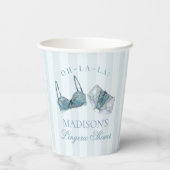 Blaue Unterwäsche Dusche Junggesellinnenabschied B Pappbecher (Rückseite)