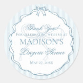 Blaue Unterwäsche Dusche Junggesellinnenabschied G Runder Aufkleber (Vorderseite)