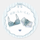 Blaue Unterwäsche Dusche Junggesellinnenparty Umsc Runder Aufkleber (Vorderseite)