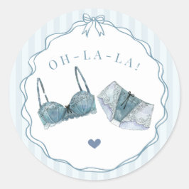Blaue Unterwäsche Dusche Junggesellinnenparty Umsc Runder Aufkleber