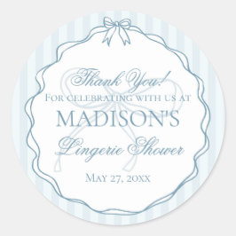 Blaue Unterwäsche Duschparty Junggesellinnenabschi Runder Aufkleber