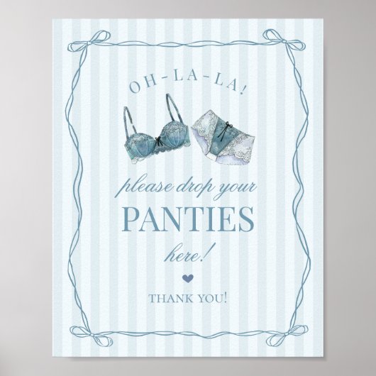 Blaue Unterwäsche Junggesellinnenabschied Slip Bit Poster (Vorne)