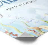 Blaue Unterwasser-Baby-Shower-Getränke-Schilder Poster (Ecke)