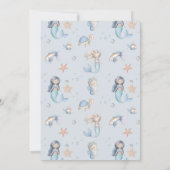 Blaue Unterwasser-Meerjungfrau-Geburtstagsfeier Einladung (Rückseite)