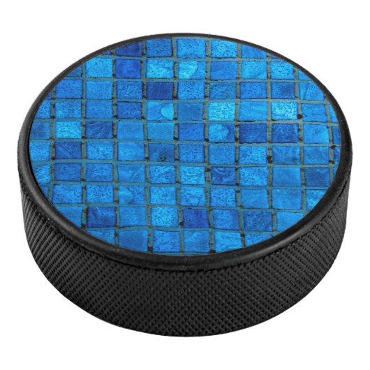 Blaue Unterwasserfliesen Eishockey Puck (3/4)
